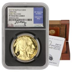 2017-W $50 Gold Buffalo NGC PF70UCAM ER Moy Label Obverse 
