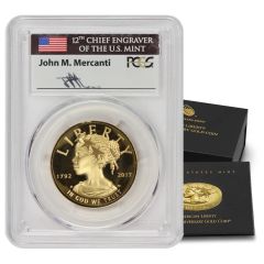 2017-W $100 Gold High Relief Liberty PCGS PR70DCAM FDOI Mercanti Label w/ OGP