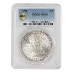 1894 $1 Silver Morgan PCGS MS65 Obverse