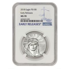 2018 $100 Platinum Eagle NGC MS70 ER Obverse