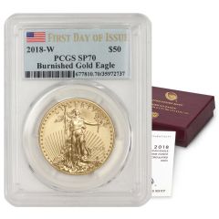 2018-W $50 Gold Eagle PCGS SP70 FDOI Obverse