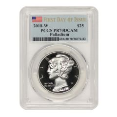 2018-W $25 Palladium Eagle PCGS PR70DCAM FDOI Obverse
