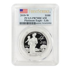 2018-W $100 Platinum Eagle PCGS PR70DCAM FS Obverse
