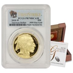 2018-W $50 Gold Buffalo PCGS PR70DCAM FS Bison w/ OGP