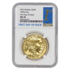 US G$50 Buffalo 2019 NGC MS70 First Day of Issue Obverse