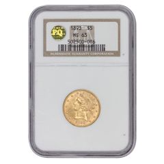 1893 $5 Gold Liberty NGC MS63 PQ