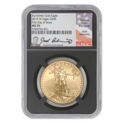 2019-W $50 Gold Eagle NGC MS70 FDOI Iskowitz Label Black Core Obverese

