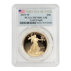 2019-W Gold Eagle PCGS PR70DCAM FDOI Obverse
