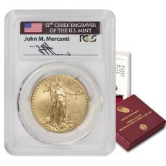 2019-W $50 Gold Eagle PCGS SP70 FDOI Mercanti Label w/ OGP