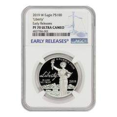 US $100 Platinum Eagle 2019-W NGC PF70UCAM Early Releases Obverse