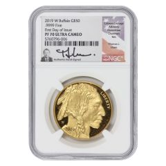 2019-W $50 Gold Buffalo NGC PF70UCAM FDOI Uram Label Obverse