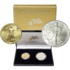 2006-W $50 Gold & $1 Silver Eagle 20th Anniv. Set w/Mint Box