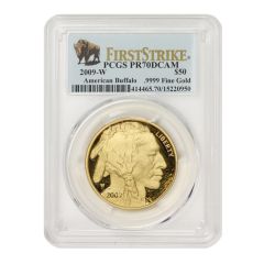 2009-W $50 Gold Buffalo PCGS PR70DCAM FS Obverse
