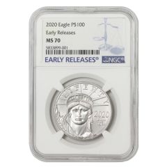 2020 $100 Platinum Eagle NGC MS70 ER Obverse