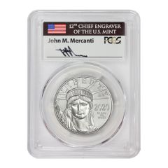 2020 $100 Platinum Eagle PCGS MS70 FDOI Mercanti Label