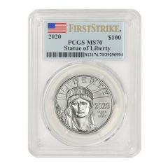 2020 $100 Platinum Eagle PCGS MS70 FS Obverse
