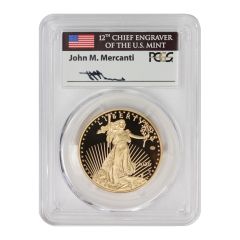2020-W $50 Gold Eagle PCGS PR70DCAM FDOI v75 Privy Mercanti Label