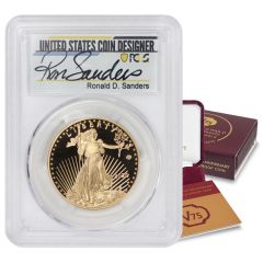 2020-W $50 Gold Eagle PCGS PR70DCAM FS v75 Privy Sanders Label OGP