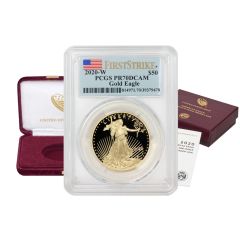 2020-W $50 Gold Eagle PCGS PR70DCAM FS Flag OGP 
