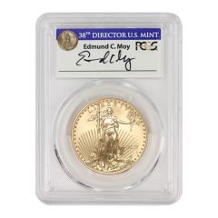 2020-W $50 Gold Eagle PCGS SP70 FDOI Moy Label Obverse