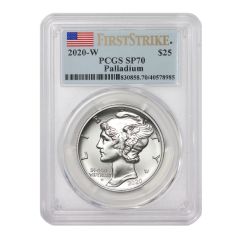 2020-W $25 Palladium Eagle PCGS SP70 FS Flag Obverse
