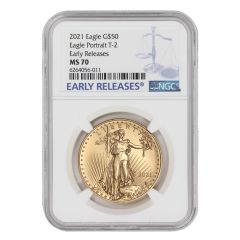 2021 $50 Gold Eagle Type 2 NGC MS70 ER Obverse
