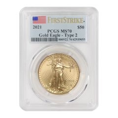 2021 $50 Gold Eagle T2 PCGS MS70 FS Flag Obverse
42939055