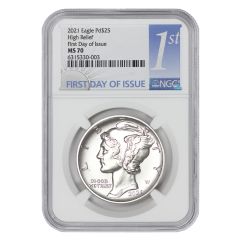 2021 $25 Palladium Eagle NGC MS70 FDOI Obverse