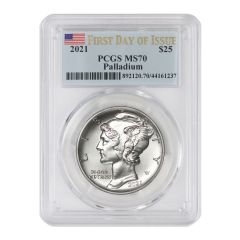 2021 $25 Palladium Eagle PCGS MS70 FDOI Obverse