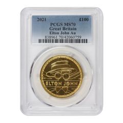 Great Britain 2021 £100 Gold Elton John PCGS MS70
