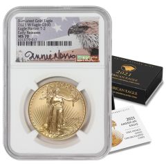 2021-W $50 Gold Eagle T2 NGC MS70 ER Norris Label w/ OGP