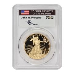 2021-W $50 Gold Eagle T1 PCGS PR70DCAM AR Mercanti Label