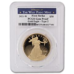 2021-W $50 Gold Eagle T2 PCGS Gem Proof FS WP Obverse

