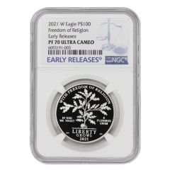 2021-W $100 Platinum Eagle NGC PF70UCAM ER OGP Obverse