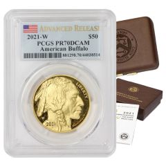 2021-W $50 Gold Buffalo PCGS PR70DCAM Advanced Release
