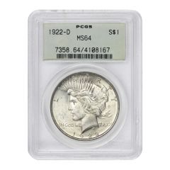 1922-D $1 Silver Peace PCGS MS64 OGH