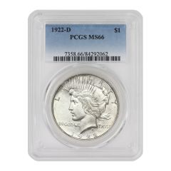 1922-D $1 Silver Peace PCGS MS66 Obverse