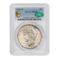 1922-D $1 Silver Peace PCGS MS66+ CAC