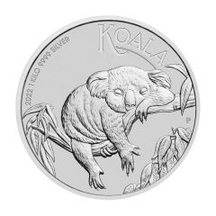 Australia 1 Kilo $30 Silver Koala 2022-P BU w/ COA Reverse