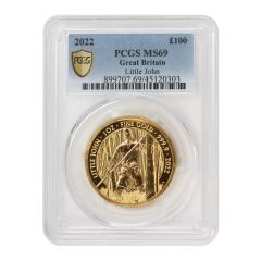 Great Britain 2022 £100 Gold Little John PCGS MS69