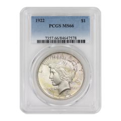 1922 $1 Silver Peace PCGS MS66 Obverse