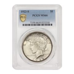 1922-S $1 Silver Peace PCGS MS66 Obverse 
