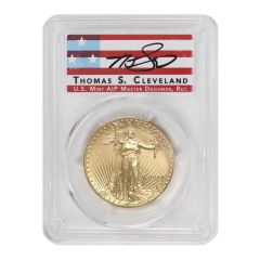 2022-W $50 Gold Eagle PCGS SP70 AR Cleveland Label Obverse