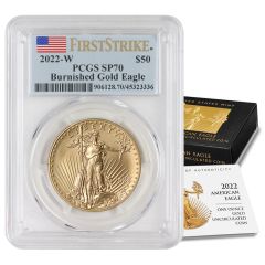2022-W $50 Gold Eagle PCGS SP70 FS Flag Label OGP
