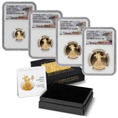 Set of 4 2022-W Gold Eagles NGC PF70UCAM AR Norris Label w/ OGP