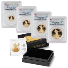 Set of 4 2022-W Gold Eagles PCGS PR70DCAM FDOI OGP