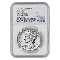 PRE-ORDER 2022-W $25 RevPR Palladium Eagle NGC PF70 ER Obverse