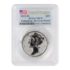 2022-W $25 Palladium Eagle PCGS PR70 FS Flag Label Rev PR OGP Obverse