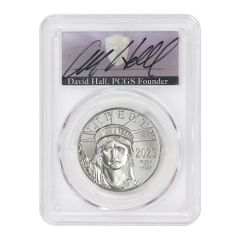 2023 $100 Platinum Eagle PCGS MS70 FDOI Hall Label