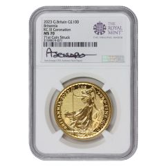Great Britain 2023 £100 Gold KCIII Coronation NGC MS70 71st Coin Struck Jessopp Label